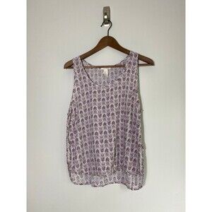 H&M Sleeveless Printed Tank Top – Multicolor Chevron, Size 10